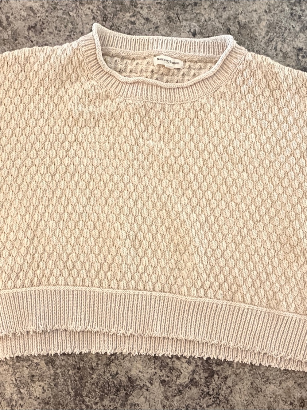 Newbury Kustom Women’s Large Beige Oversized Drop Shoulder Knit Sweater
